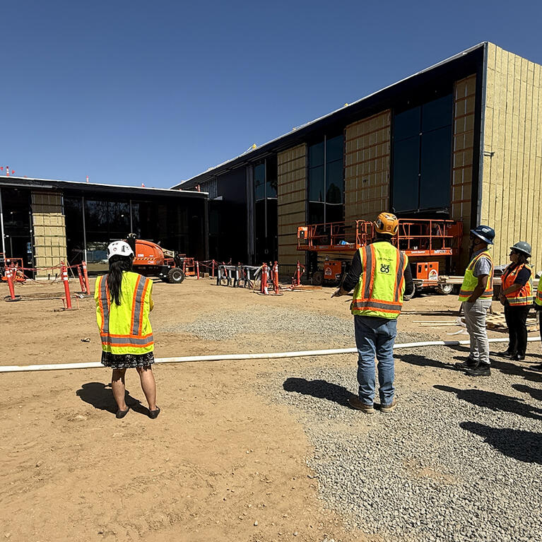 UCR and Cisco official touring OASIS building under construction