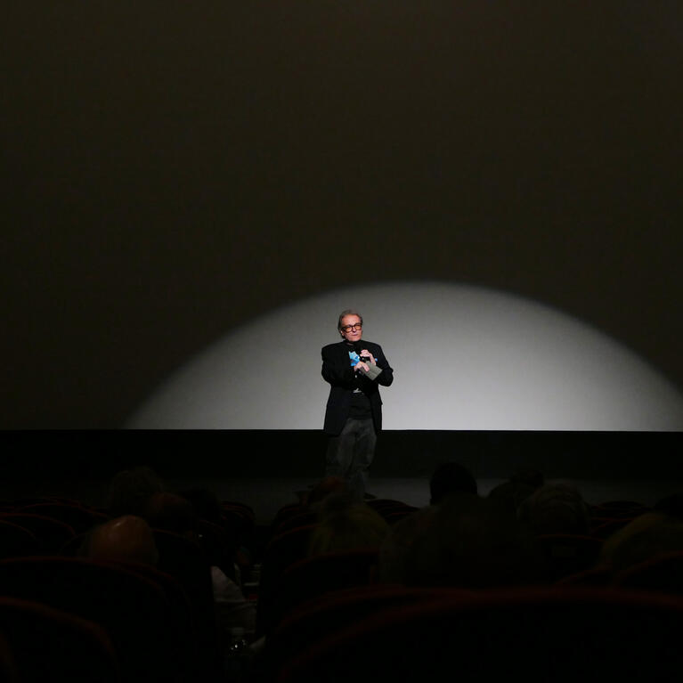 Richard Edwards in a movietheater