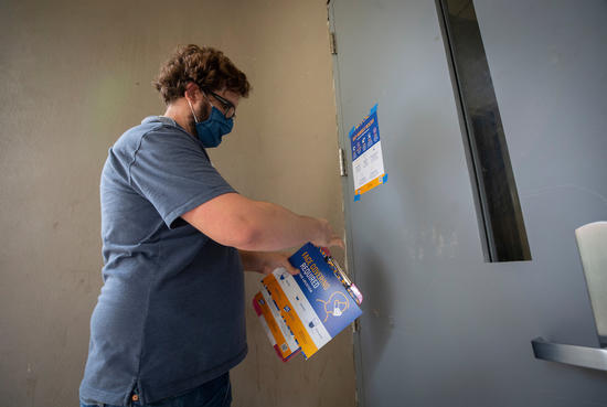 campus signs being put up