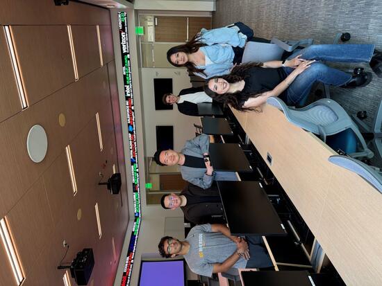 Rich Yueh at School of Business lab with students