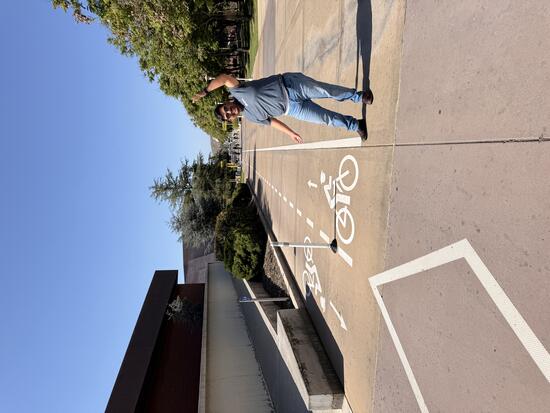 Daniel Lopez Salas at bike lane