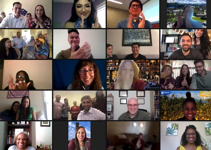 Crowd shot of Zoom call