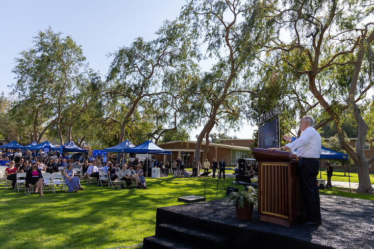 Chancellor Wilcox at retirement celebration